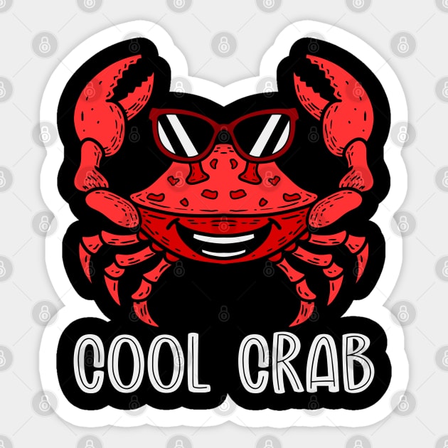 Cool Crab Sticker by nickbeta